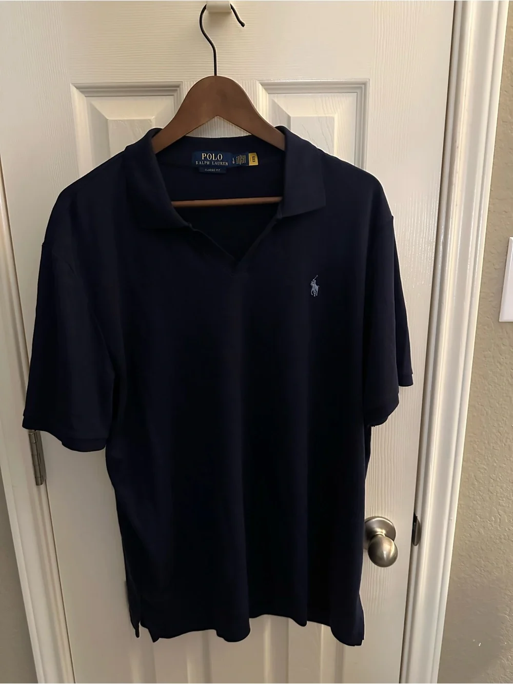 Ralph Lauren Men's Polo Shirt in Navy with Light Blue Pony